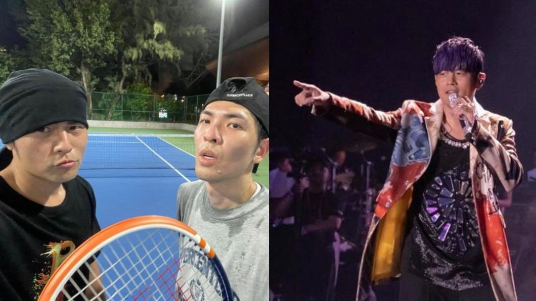 周杰倫忙著舉辦巡演，近期回台休息的他找了好友蕭敬騰一起打網球，狀態看來不錯。（圖／翻攝自周杰倫IG）