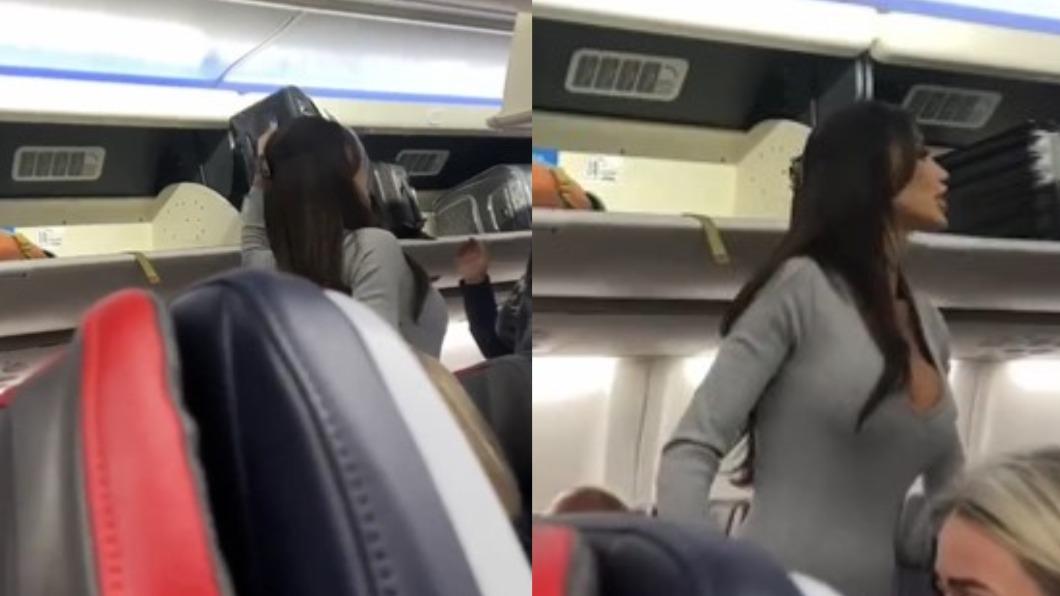 長髮女子在飛機上突然暴走與多名乘客對嗆。（圖／翻攝自@setrocs929　Twitter）