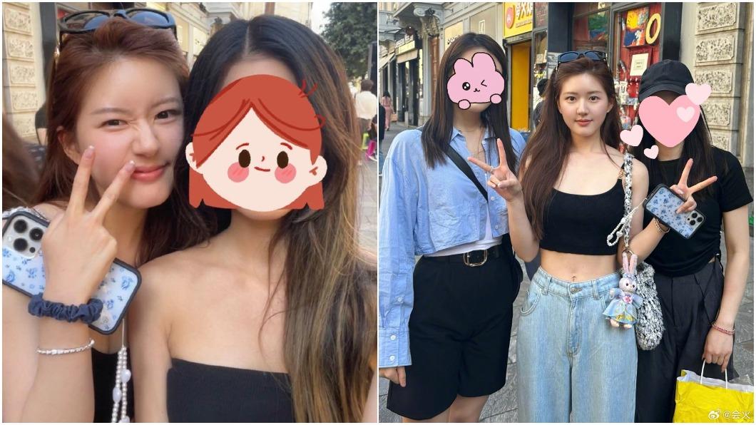 趙露思親切與粉絲合照。(圖/翻攝自微博)