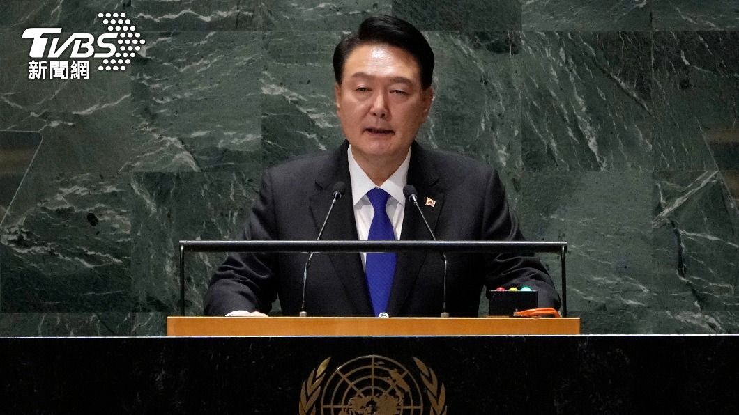 南韓總統尹錫悅譴責北韓與俄合作。（圖／達志影像美聯社）