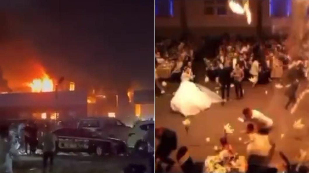 伊拉克的婚宴會館發生火災。（圖／翻攝自Twitter@Himansh256370、@TheInsiderPaper）
