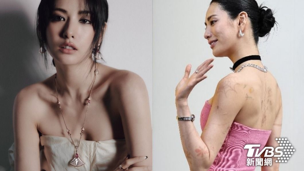 9月初Nana來台時身上還有刺青（右圖），最近公開的照片中皮膚則變乾淨。（圖／TVBS、翻攝自Nana IG）