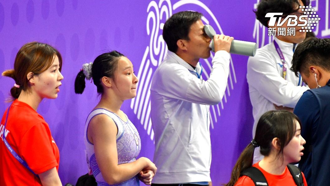 丁華恬位列第二出賽，等待比分時心情緊張。（圖／胡瑞麒攝）