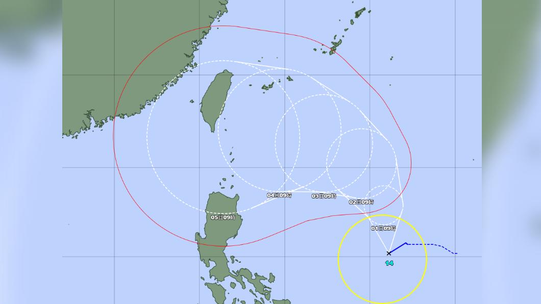 日本氣象廳小犬颱風最新路徑預測出爐。（圖／翻攝自日本氣象廳）