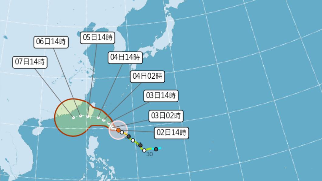 小犬颱風最新動態。（圖／中央氣象署）