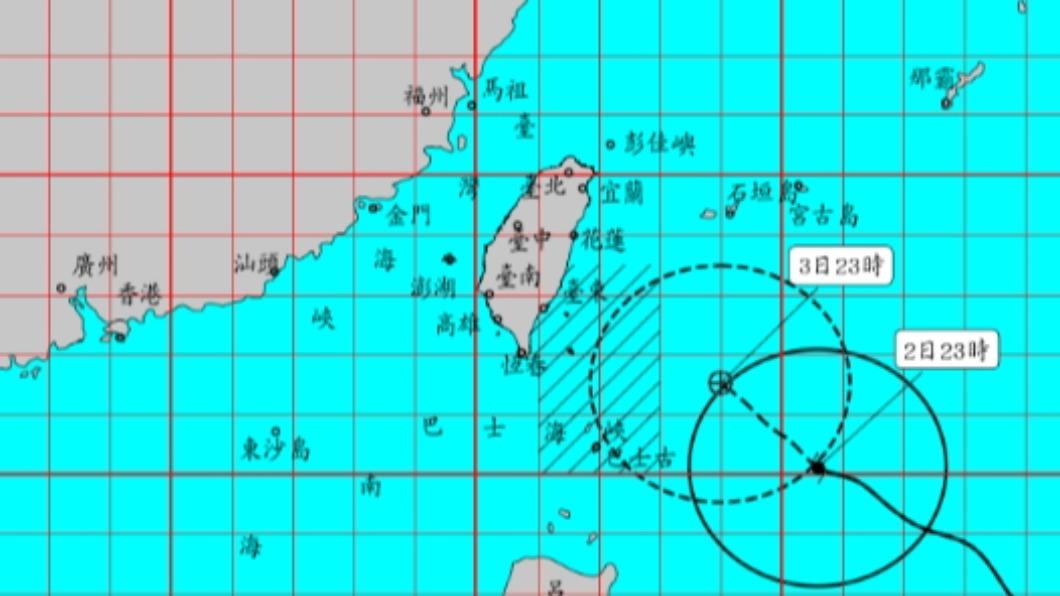 颱風小犬最新路徑，氣象署發布海警。（圖／中央氣象署）