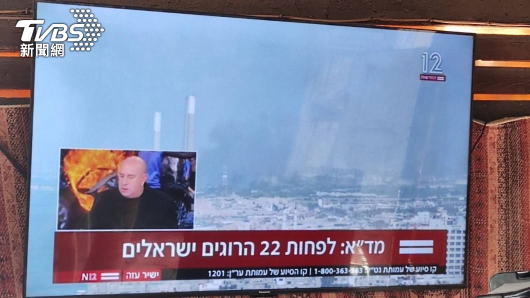 以色列當地媒體報導火箭攻擊事件。（圖／讀者提供）
