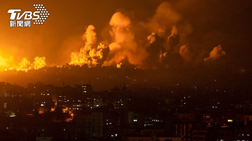 以色列空襲哈馬斯在加薩走廊的戰略據點。 (圖／達志影像美聯社)