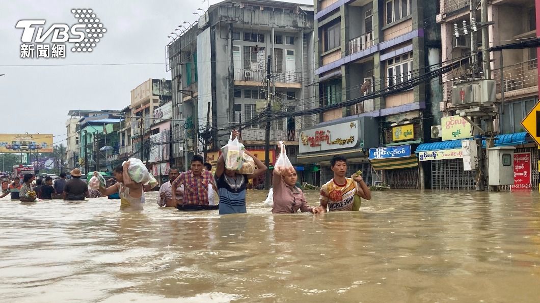 緬甸勃固近日降雨量創新紀錄。（圖／達志影像美聯社）