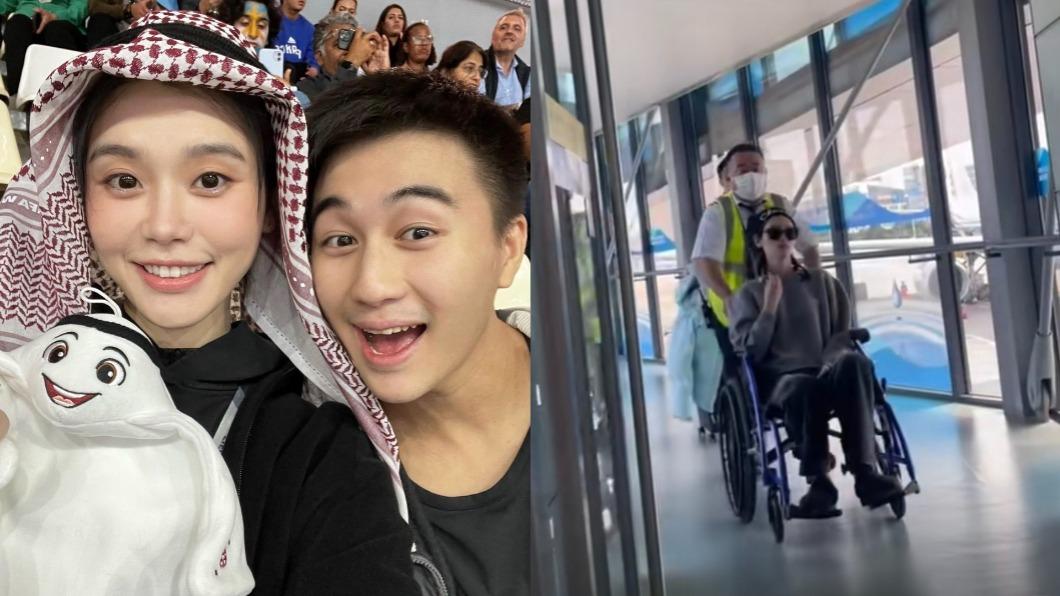 奚夢瑤近日被拍到在機場坐輪椅。（圖／翻攝自IG、微博）