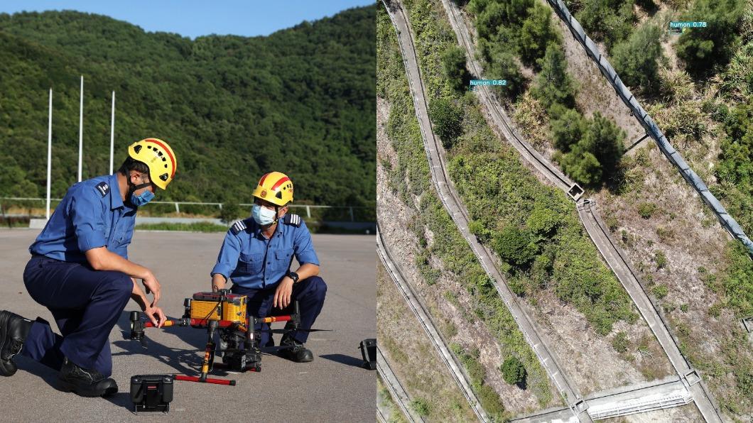 香港消防局研發的人工智能，能夠迅速分析山區照片。（圖／香港01、香港消防處提供）