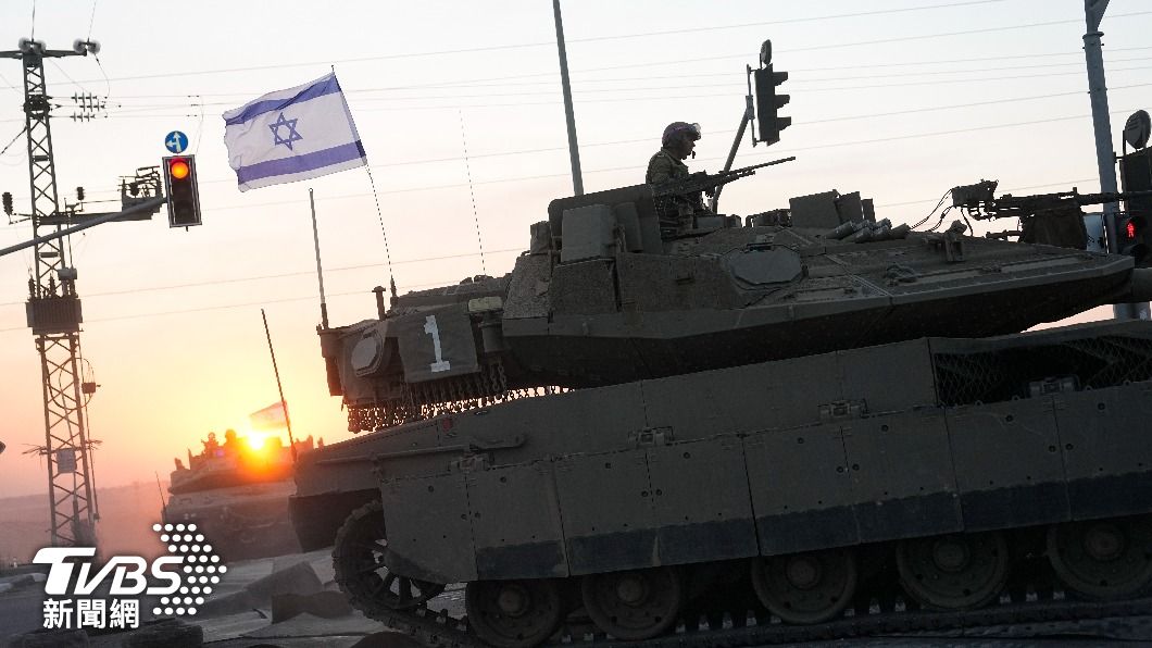 以色列坦克在加薩走廊附近集結。（圖／達志影像美聯社）