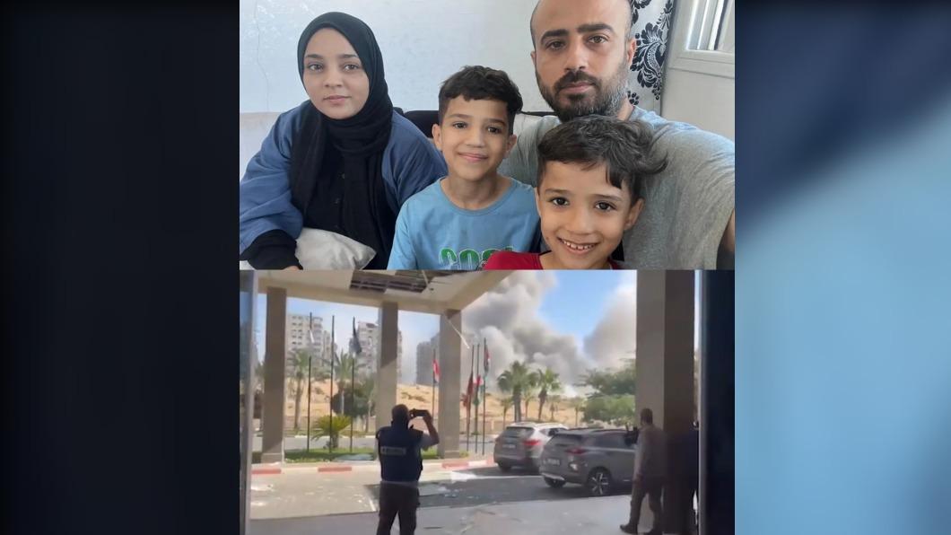 CNN記者達赫曼（Ibrahim Dahman）帶家人逃離以色列的轟炸。（圖／翻攝自《CNN》）