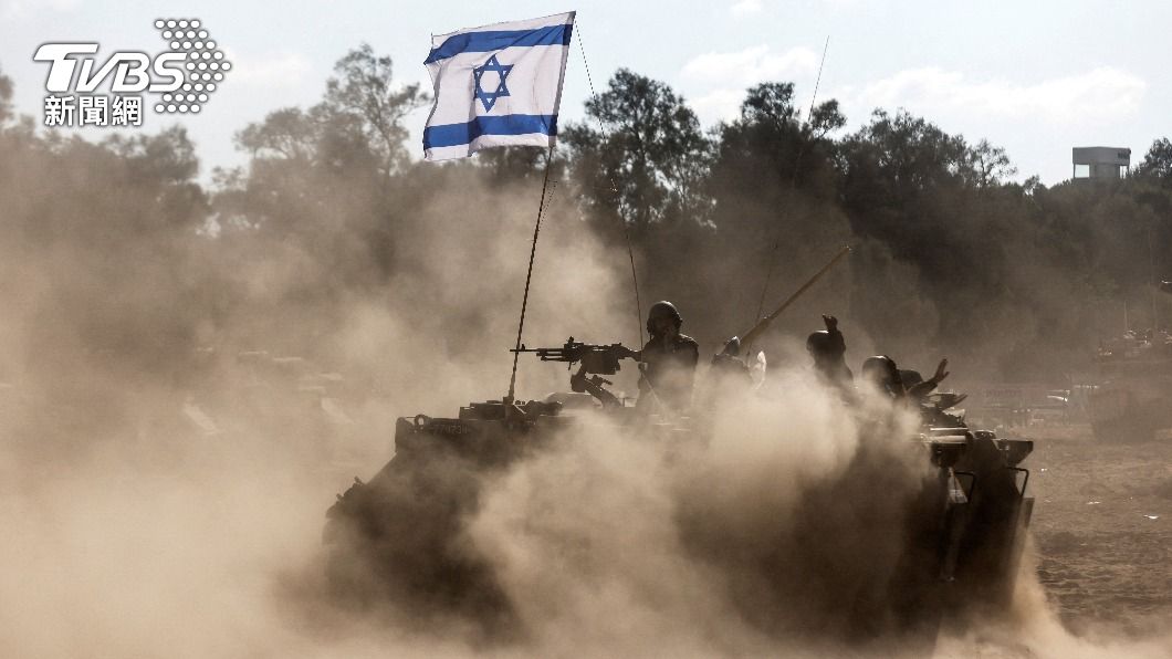 位於加薩邊境的以色列戰車。（圖／達志影像路透社）