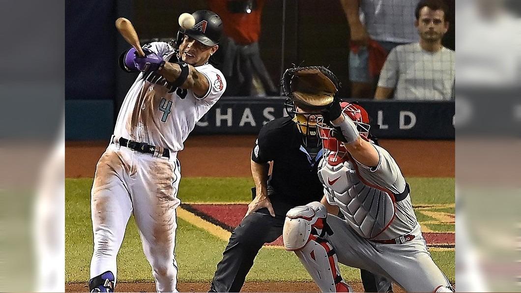 響尾蛇Ketel Marte 9局下敲安。（圖／翻攝自Arizona Diamondbacks Instagram）