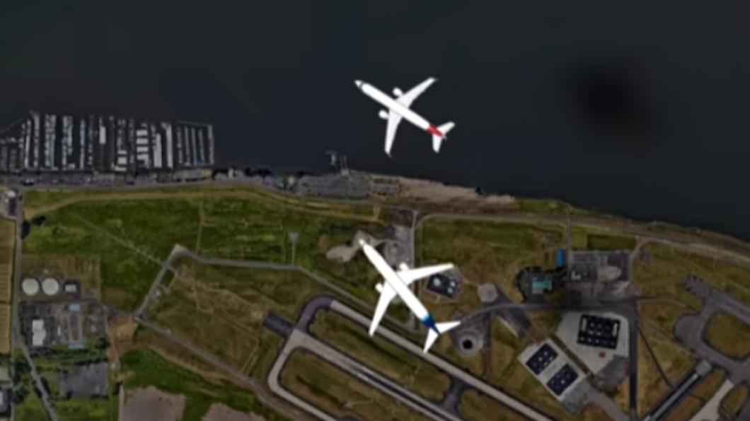 美國波特蘭國際機場（Portland International Airport）2架飛機險對撞。（圖／翻攝自YT @VASAviation ）