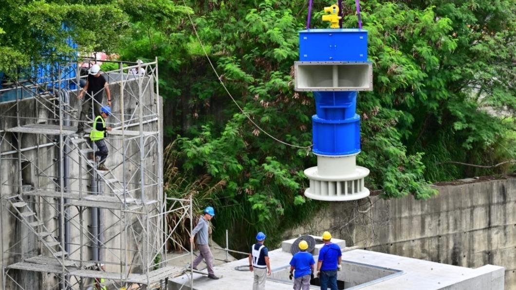 首座「食水嵙溪小水力發電廠」預計今年底完工。（圖／中市府提供）