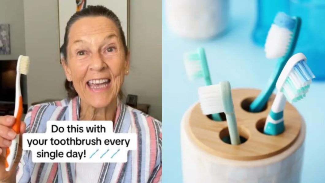 德州女醫師菲莉普斯（Ellie Phillips）曝牙刷放浴室恐成「細菌炸彈」。（圖／翻攝自《紐約郵報》）