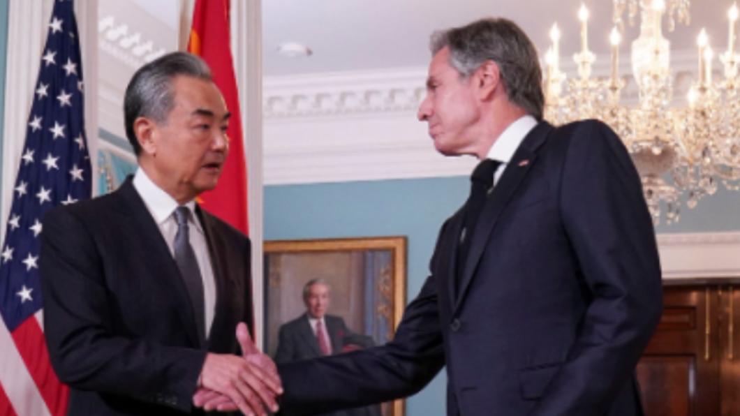 中共外交部長王毅在美國華盛頓會見美國國務卿布林肯。（圖／翻攝自X@albahitney）