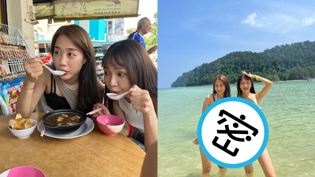 YouTuber「金針菇」與好友林瑄快閃馬來西亞旅遊，品嘗當地美食。（圖／翻攝自金針菇、林瑄IG）