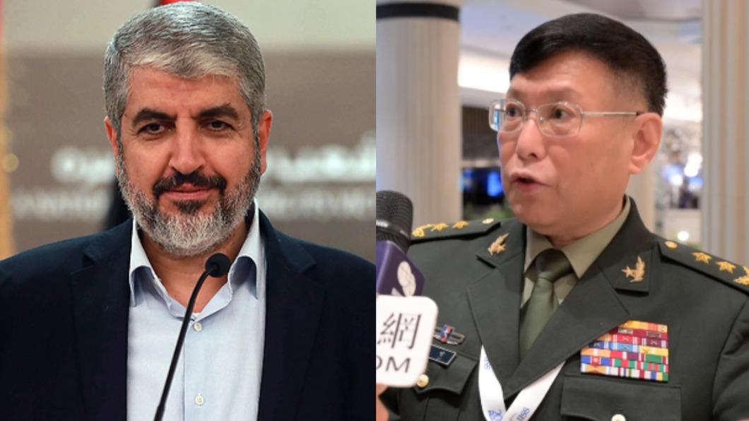 哈瑪斯海外領導人馬歇爾（Khaled Mashal）稱中國會模仿攻台，遭解放軍學者何雷駁斥。（圖／翻攝自ynetnews、《鳳凰網》）