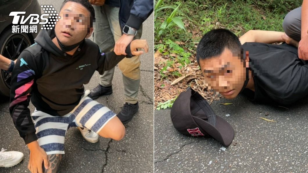 黃男（左）、林男２人被警方壓制逮捕。（圖／TVBS）