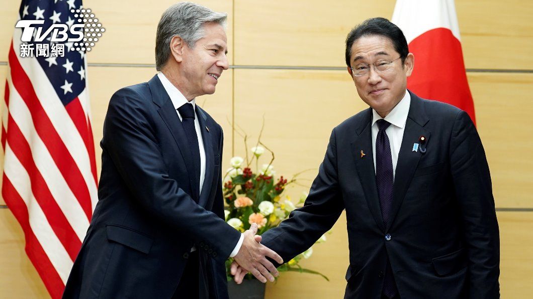 日本首相岸田文雄與美國國務卿布林肯。（照片來源：AP）