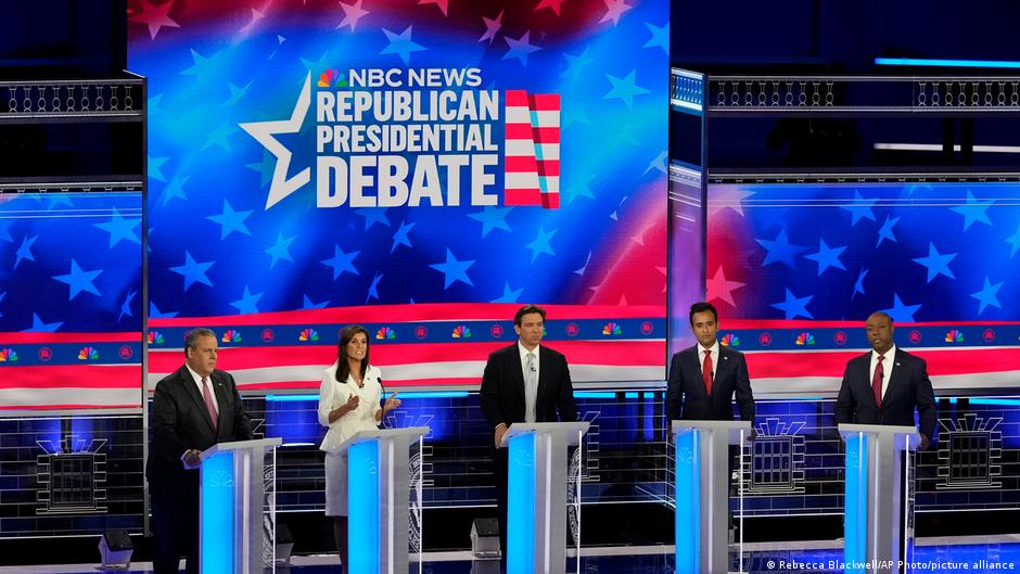 共和黨五名美國總統大選參選人在周三舉行辯論會。（圖／德國之聲提供）