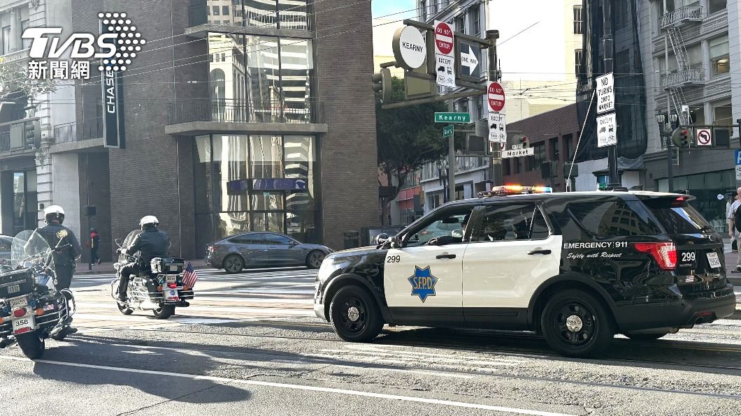 APEC峰會期間，舊金山警方出動大批人員維安。（圖／中央社）