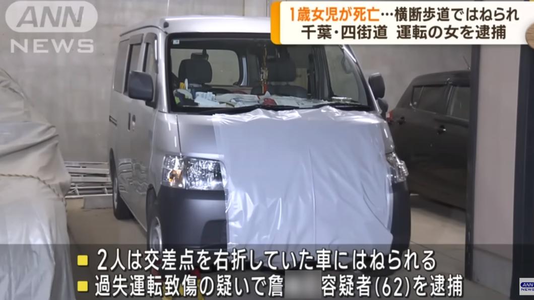 日本千葉一名1歲女童遭車撞身亡，台籍女駕駛被逮捕。（圖／翻攝自ANNnewsCH YT頻道）