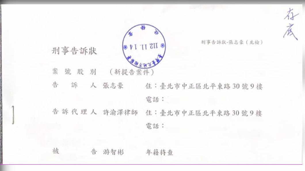 張志豪表示，已委請許渝澤律師至北檢提告。（圖／翻攝自張志豪臉書）