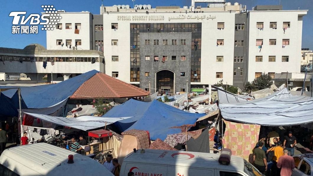 以色列轟炸西法醫院周邊。（圖／達志影像路透社）