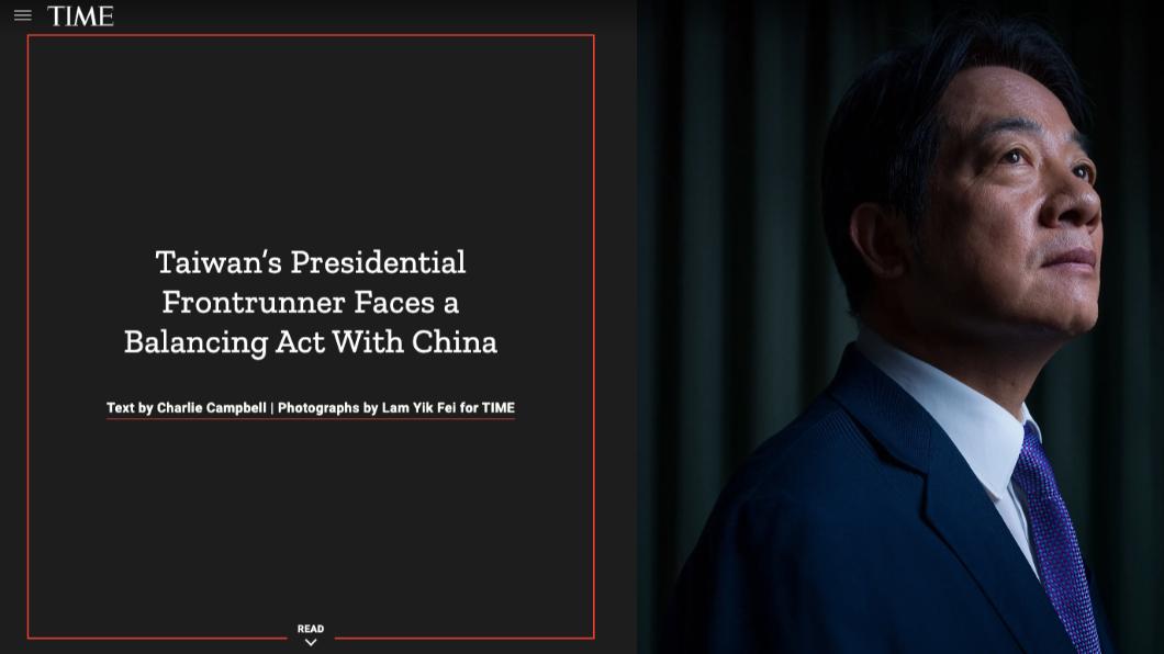 美國時代雜誌以「台灣總統領先者面臨對中關係的平衡（Taiwan’s Presidential Frontrunner Faces a Balancing Act With China）」為題，刊登民進