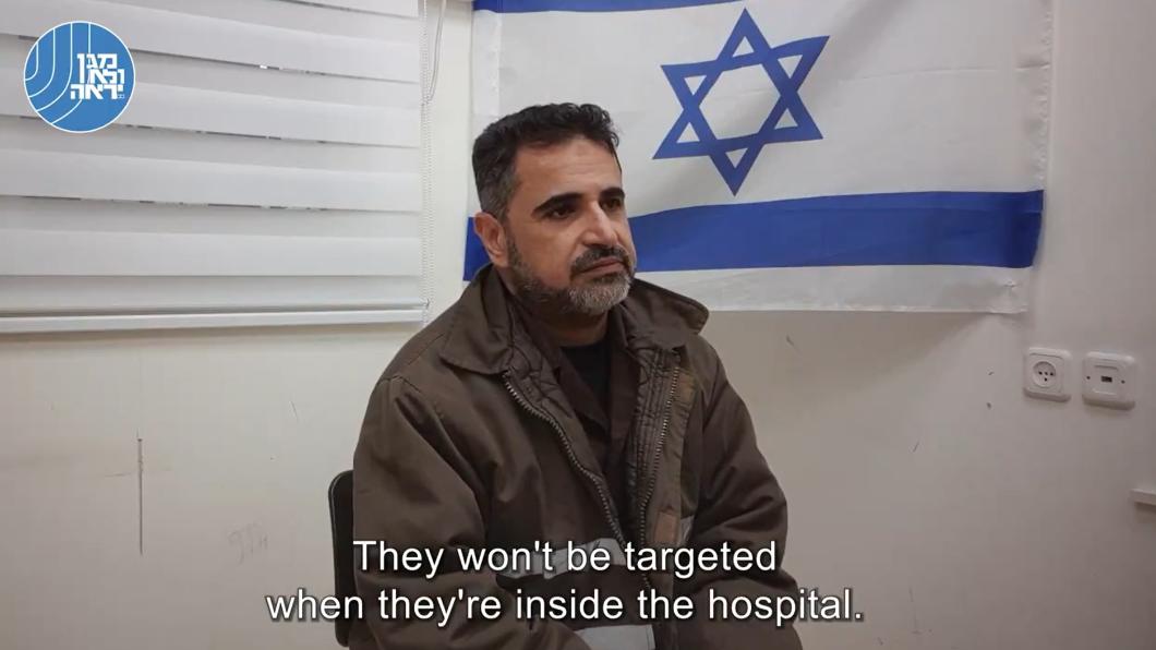加薩醫院院長艾哈邁德，向以色列安全局承認，自己身兼哈瑪斯將領身份。（圖／翻攝自推特@IDF）