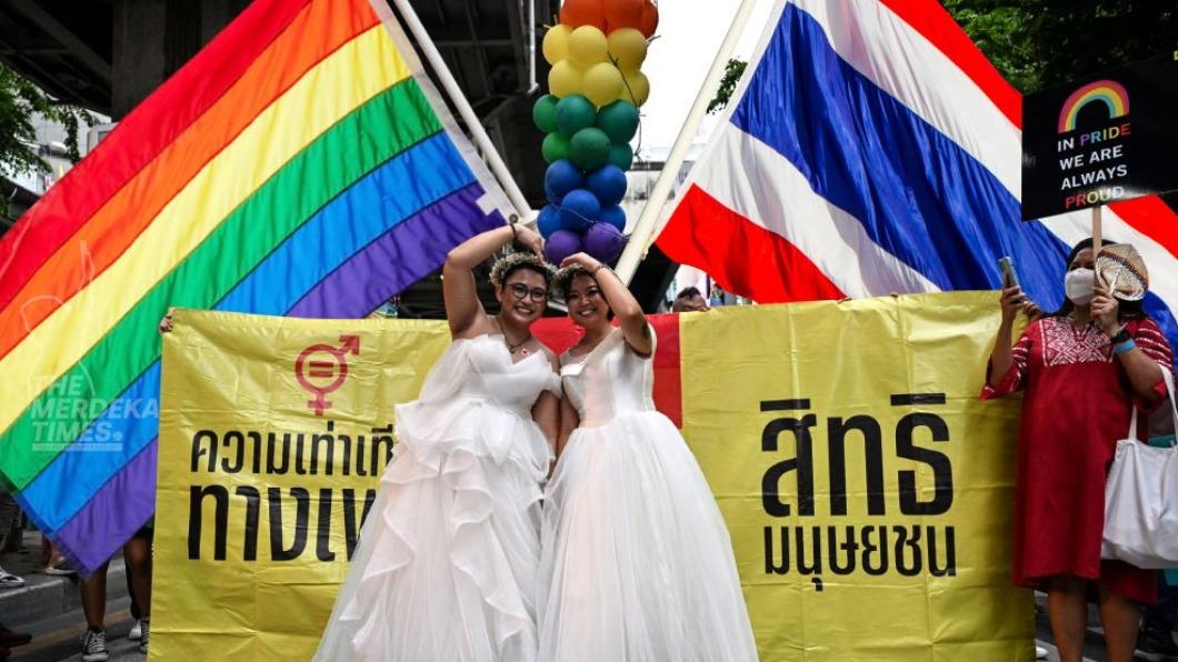 泰國眾議院一讀通同婚草案，為同性婚姻合法化跨出重要一步。（圖／翻攝自@TheMerdekaTimes推特）