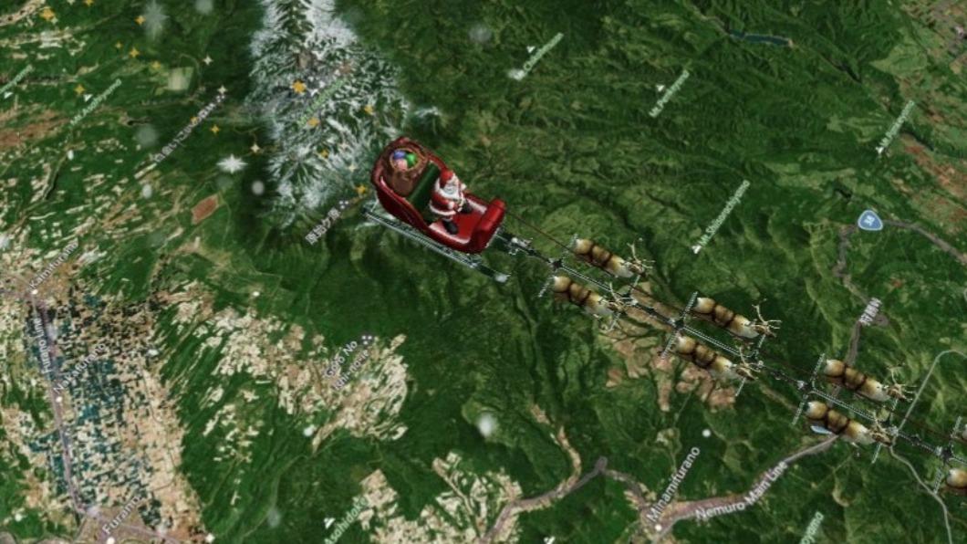 Santa soars over Taiwan sky on Christmas Eve, NORAD reports (Sceenshot of NORAD Tracks Santa) Santa soars over Taiwan sky on Christmas Eve, NORAD reports