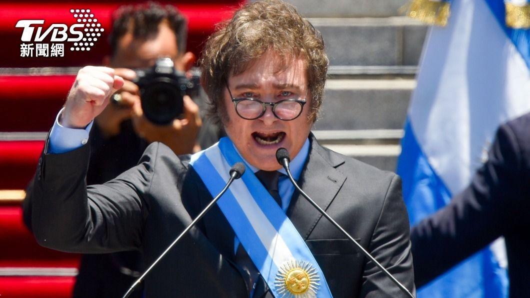有「阿根廷川普」之稱的新總統米雷伊。（圖／達志影像美聯社）