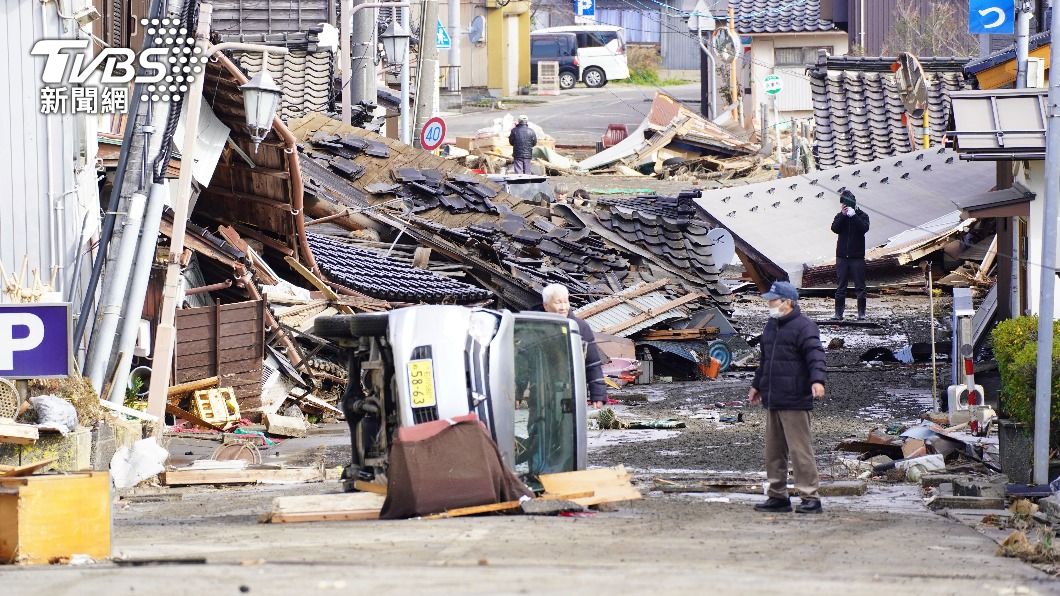 日本能登半島1日發生規模7.6大地震。（圖／達志影像美聯社）