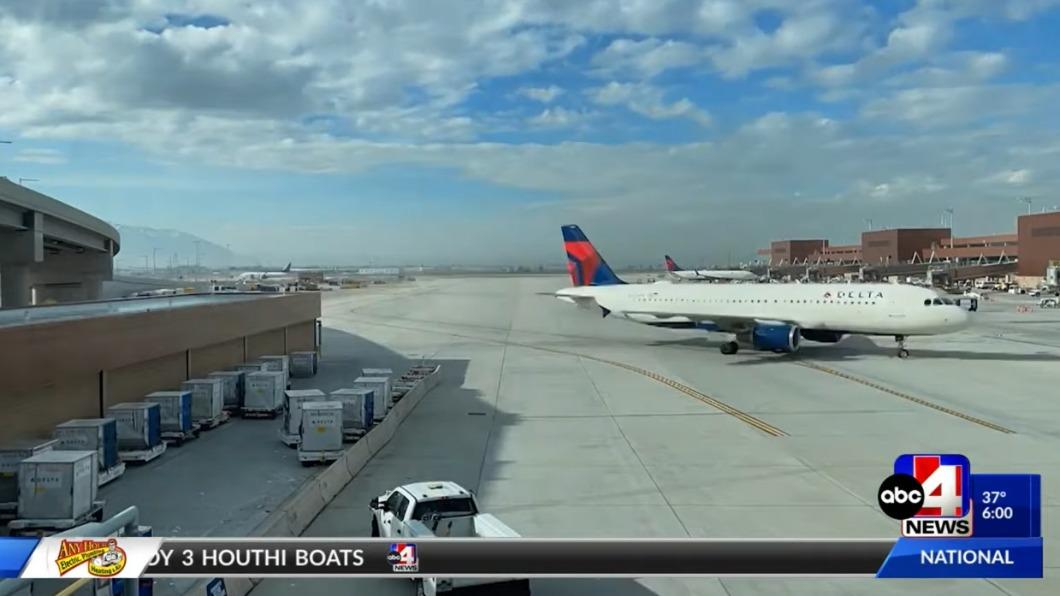 美國鹽湖城機場發生離奇命案，有男人鑽入飛機引擎死亡。（圖／翻攝自ABC4 Utah新聞影片）