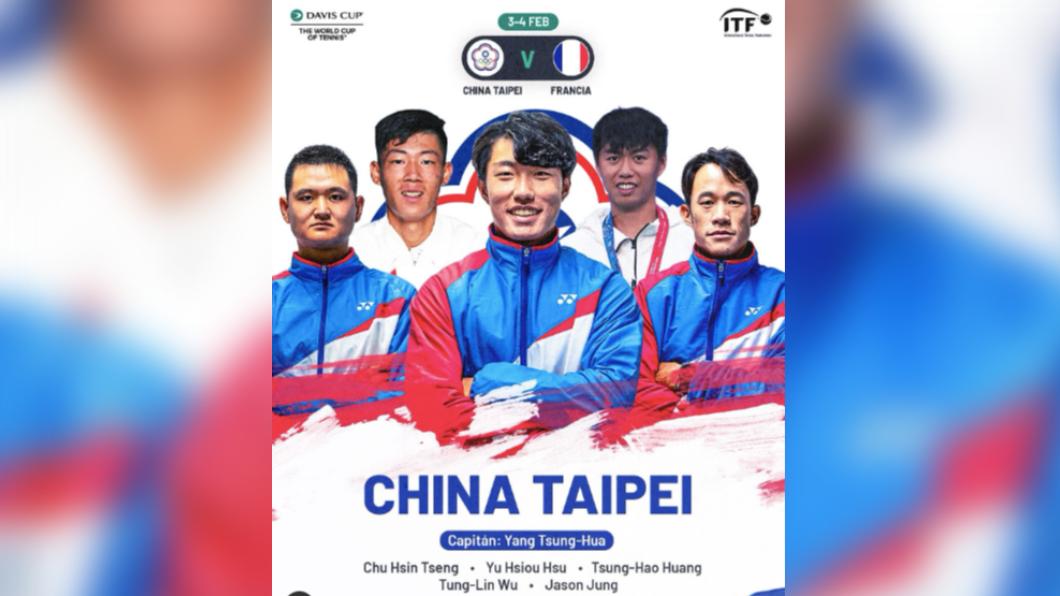 台維斯盃官方社群將台灣隊寫成「CHINA TAIPEI」。（圖／翻攝IG copadavis）