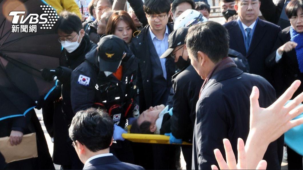 韓國共同民主黨黨魁李在明遇襲。（圖／達志影像美聯社）