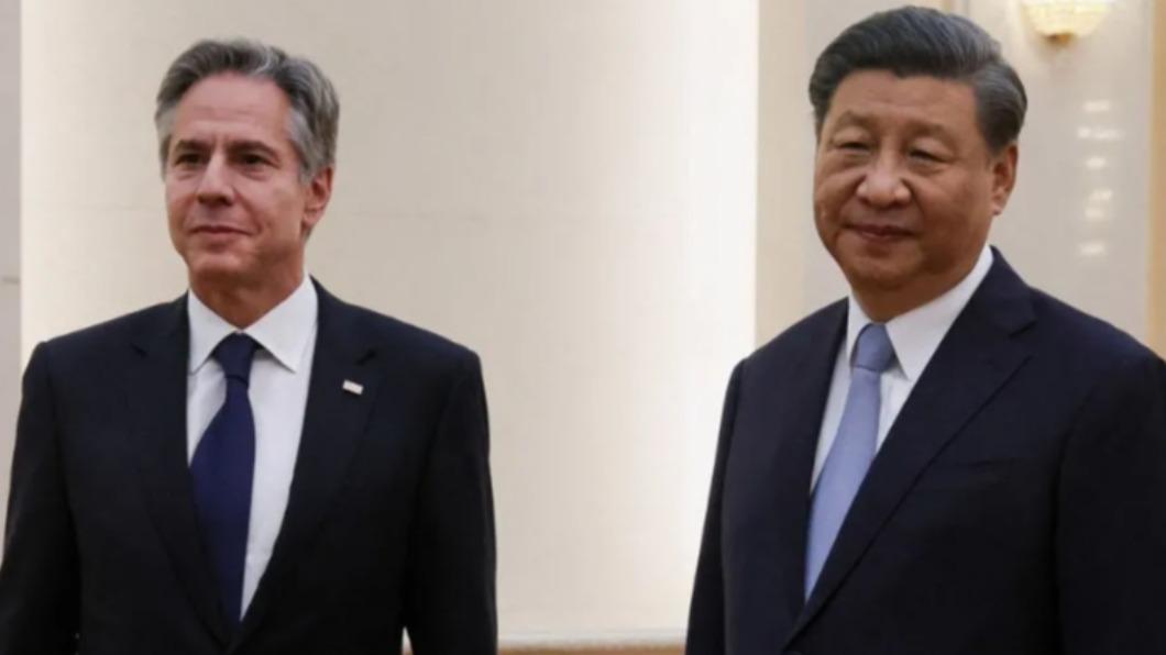 美國國務卿布林肯（左）與中國領導人習近平（右）。（圖／翻攝自BBC）