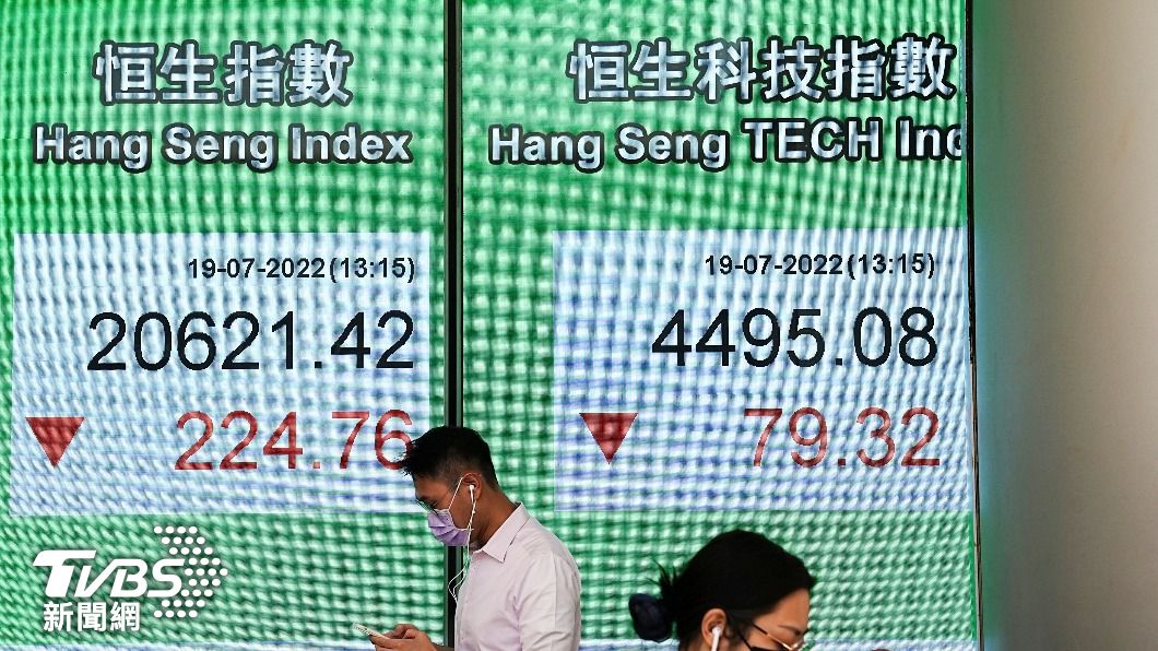 香港股市17日遭遇重挫，從開盤至今一路下跌逾600點。（圖／達志影像路透社）