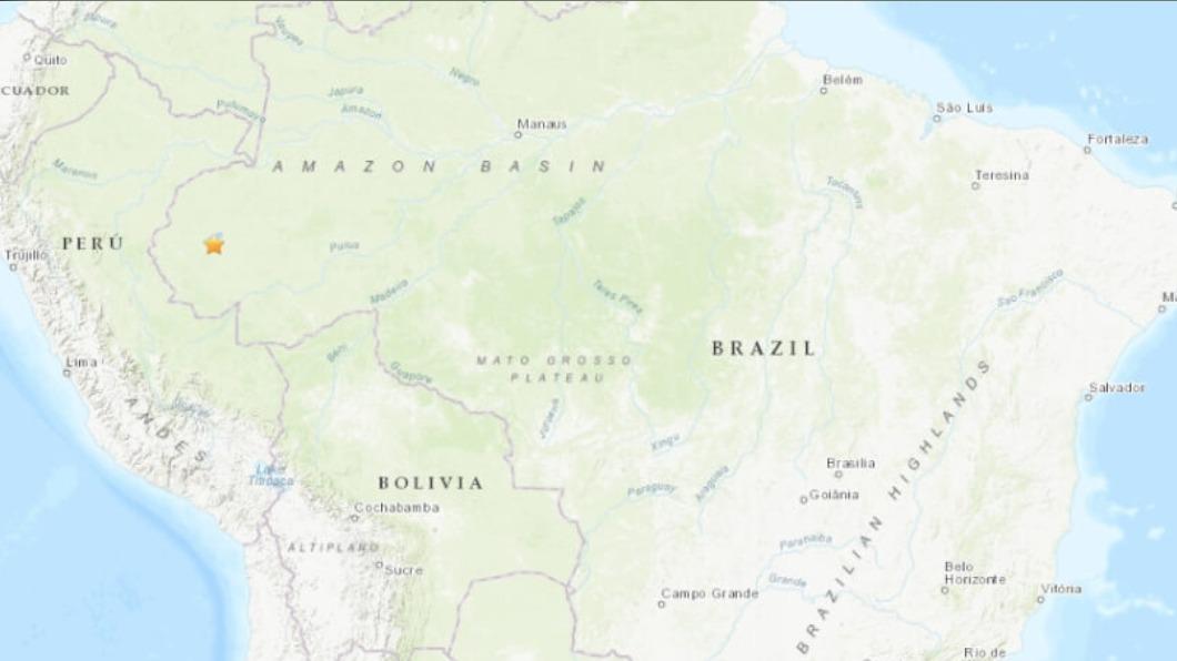 巴西北部20日發生芮氏6.6地震。（圖／翻攝自USGS）
