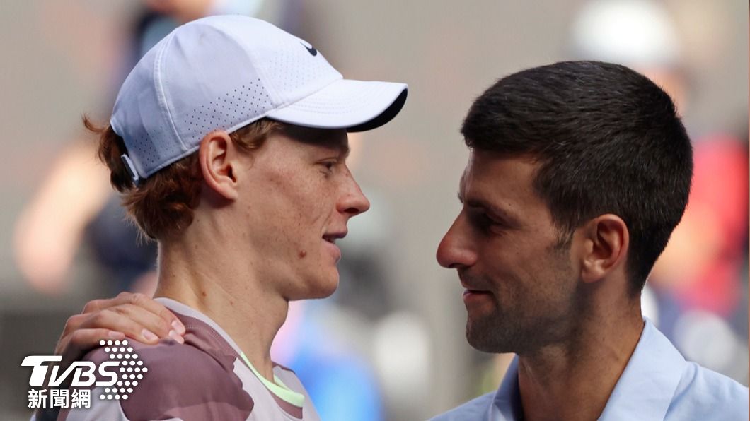 世界球王Novak Djokovic被義大利22歲小將Sinner打敗，止步澳網4強。（圖／達志影像美聯社）