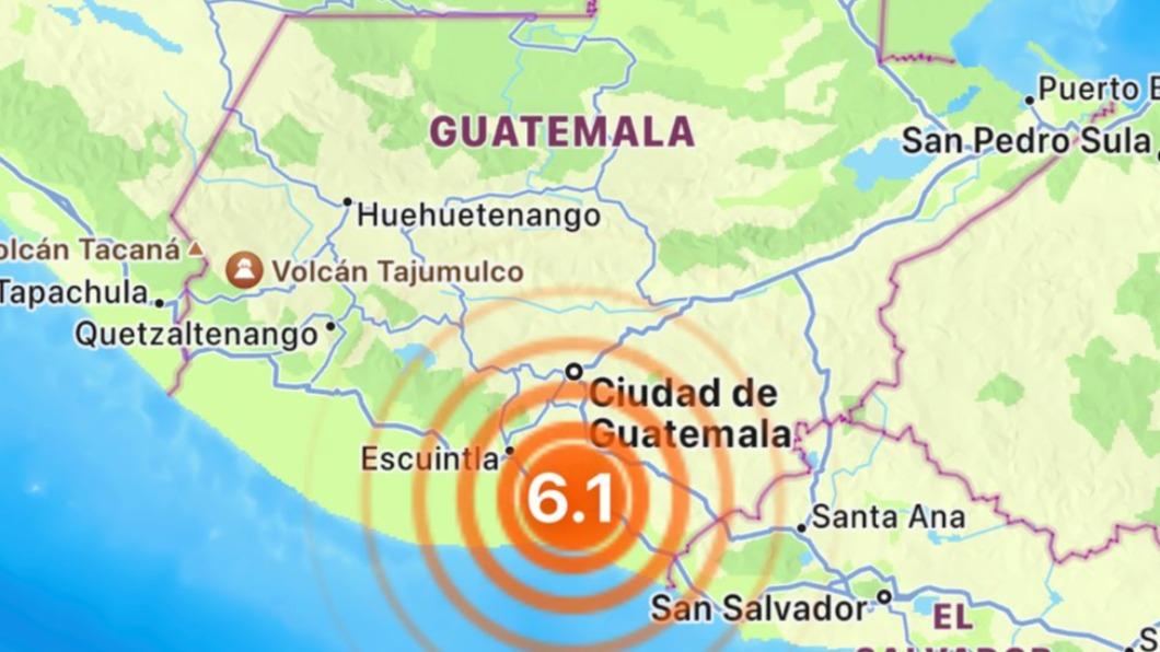 瓜地馬拉發生規模6.1強震。（圖／翻攝自X@SkyAlertMx）