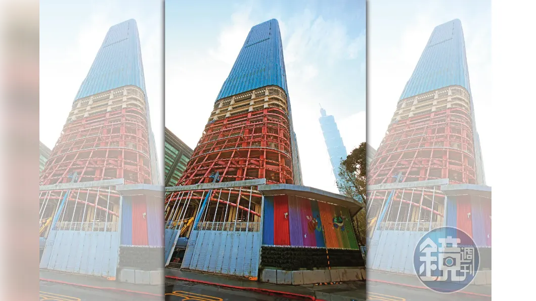 台北天空塔緊鄰台北101，將成為北市信義區第2高樓，預定年底風光開幕，成為新地標。（圖／鏡週刊）