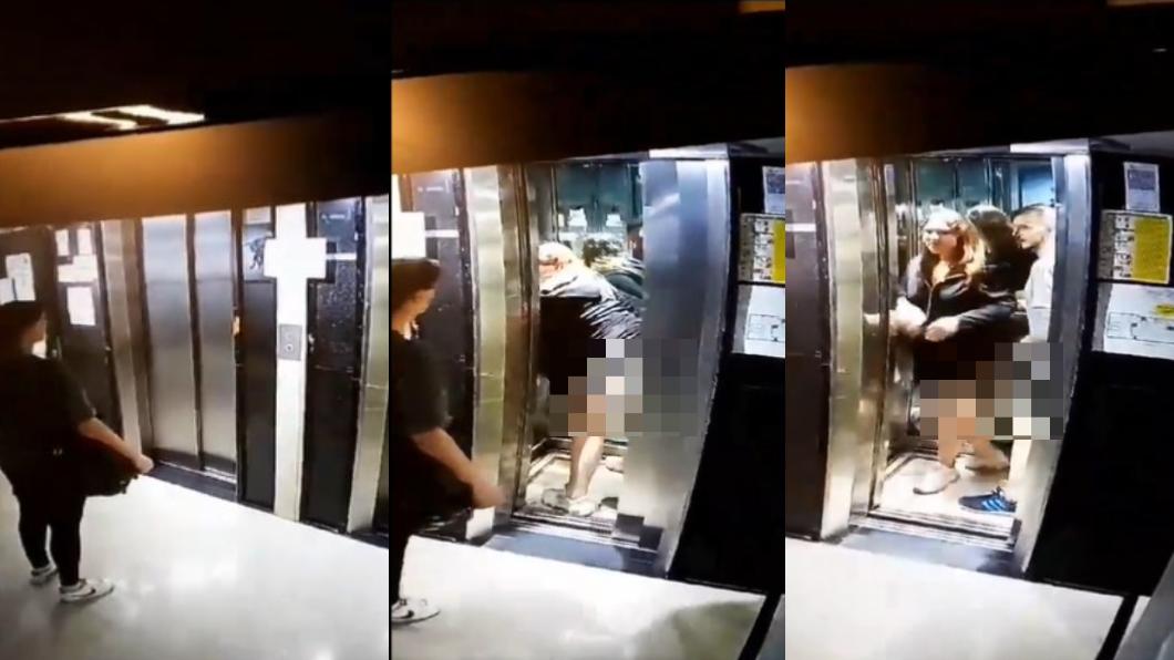 女子目睹情侶在電梯內亂來。（圖／翻攝自X＠CrazyVidKid）