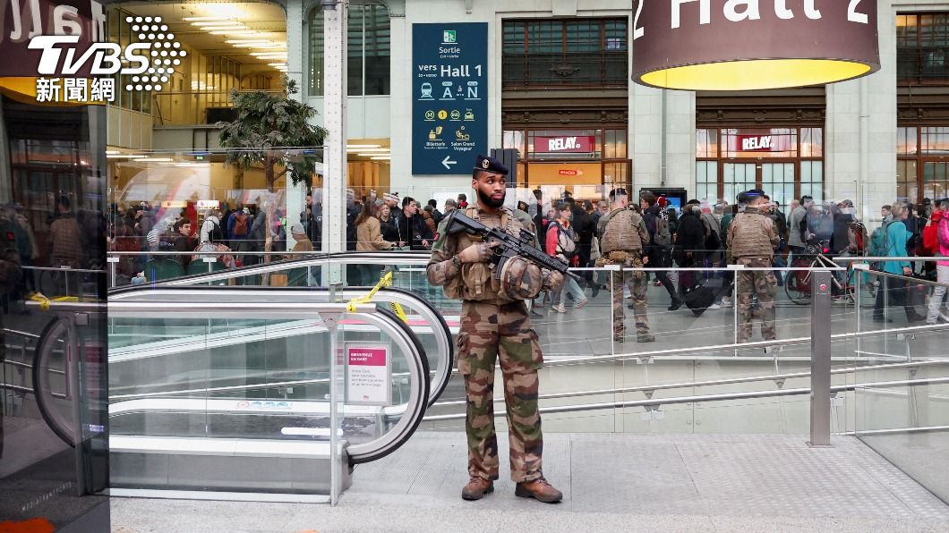 巴黎里昂車站發生襲擊事件。（圖／達志影像路透社）