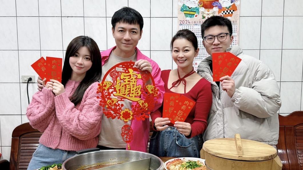 陳隨意為老婆謝宜君及兒女準備滿滿一桌好菜，全家團圓迎接金龍年到來。（圖／豪記唱片提供）